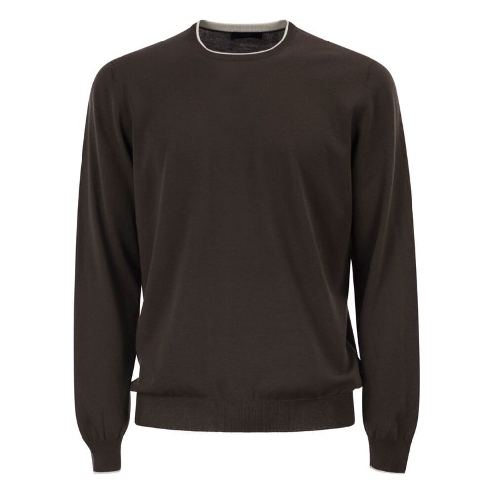 Fay Men Cotton Crew Neck Jumper